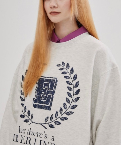 ESC STUDIO(イーエスシースタジオ)の「【ESC STUDIO/イーエスシースタジオ】laurel leaves mtm ロゴ プリント スウェット シャツ オーバーサイズ(スウェット・メンズ・ブラック/杢グレー/ブルー・ONE SIZE)」の16枚目の写真