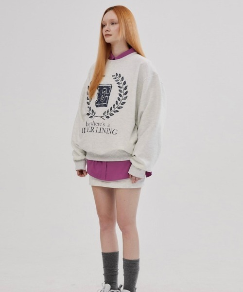 ESC STUDIO(イーエスシースタジオ)の「【ESC STUDIO/イーエスシースタジオ】laurel leaves mtm ロゴ プリント スウェット シャツ オーバーサイズ(スウェット・メンズ・ブラック/杢グレー/ブルー・ONE SIZE)」の19枚目の写真