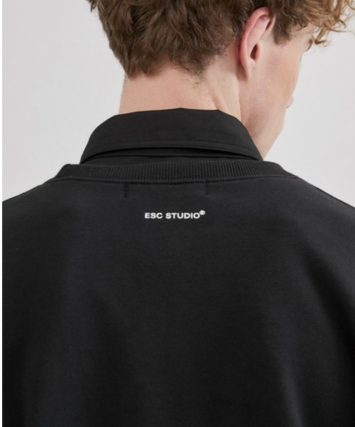 ESC STUDIO(イーエスシースタジオ)の「【ESC STUDIO/イーエスシースタジオ】laurel leaves mtm ロゴ プリント スウェット シャツ オーバーサイズ(スウェット・メンズ・ブラック/杢グレー/ブルー・ONE SIZE)」の9枚目の写真