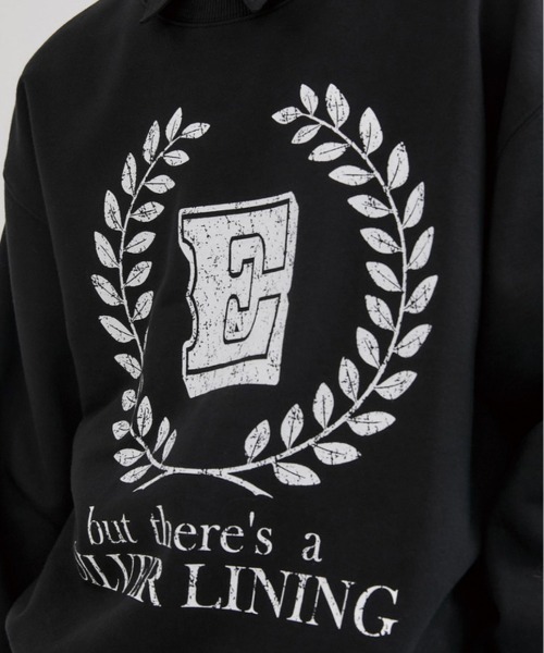 ESC STUDIO(イーエスシースタジオ)の「【ESC STUDIO/イーエスシースタジオ】laurel leaves mtm ロゴ プリント スウェット シャツ オーバーサイズ(スウェット・メンズ・ブラック/杢グレー/ブルー・ONE SIZE)」の12枚目の写真