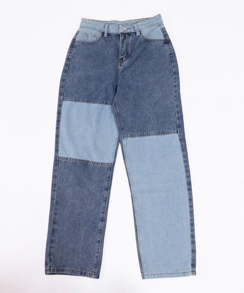 WC（ダブル シー）の「切り替えデザインデニム（デニムパンツ・レディース・ブルー/ブラック・FREE）」の7枚目の写真