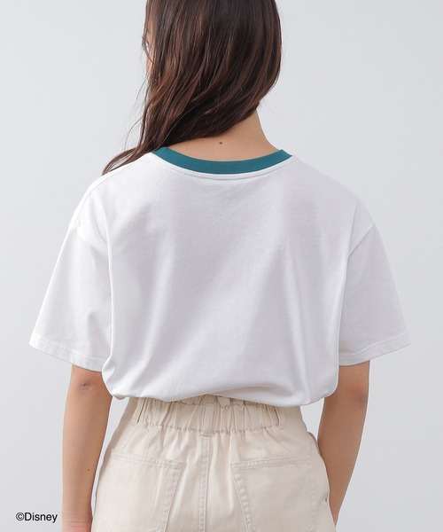 Honeys（ハニーズ）の「ディズニー／ゆるＴシャツ（Tシャツ/カットソー・レディース・ホワイト/パープル/イエロー/ホワイト系その他/スミクロ・S/M/L）」の8枚目の写真