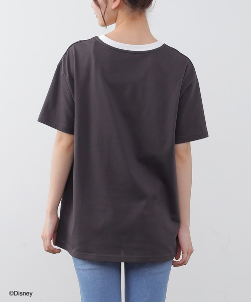 Honeys（ハニーズ）の「ディズニー／ゆるＴシャツ（Tシャツ/カットソー・レディース・ホワイト/パープル/イエロー/ホワイト系その他/スミクロ・S/M/L）」の19枚目の写真