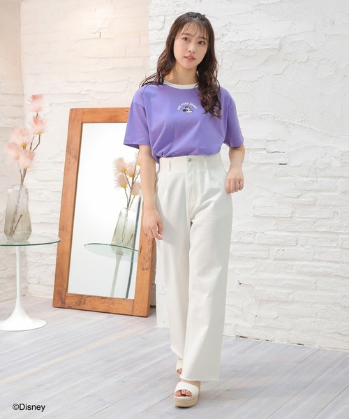 Honeys（ハニーズ）の「ディズニー／ゆるＴシャツ（Tシャツ/カットソー・レディース・ホワイト/パープル/イエロー/ホワイト系その他/スミクロ・S/M/L）」の22枚目の写真