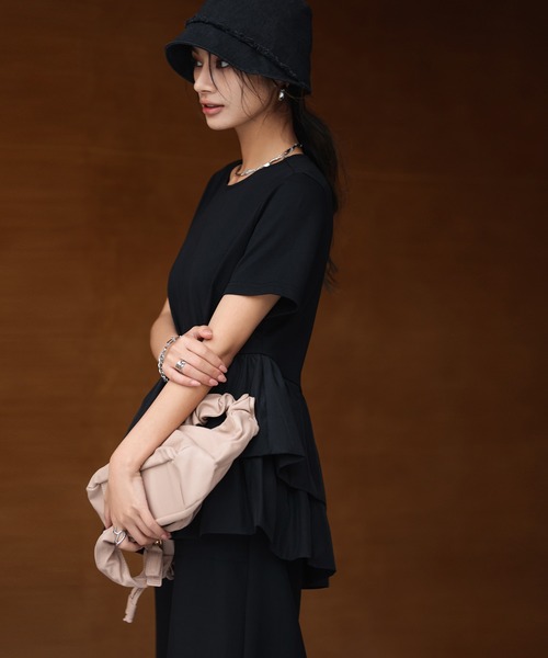 SAISON DE PAPILLON（セゾンドパピヨン）の「ティアードTシャツカットソー（Tシャツ/カットソー・レディース・ホワイト/ブラック/ラベンダー・M/L）」の14枚目の写真