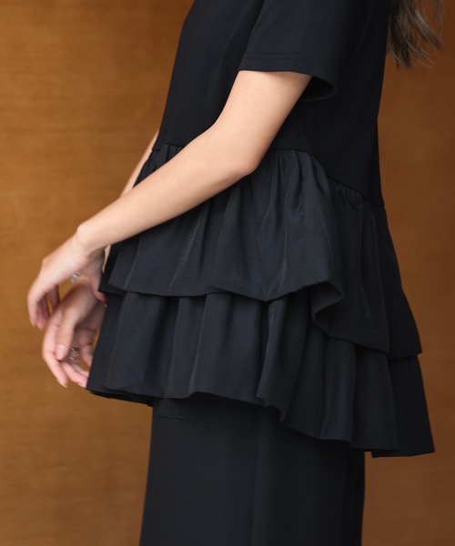 SAISON DE PAPILLON（セゾンドパピヨン）の「ティアードTシャツカットソー（Tシャツ/カットソー・レディース・ホワイト/ブラック/ラベンダー・M/L）」の16枚目の写真