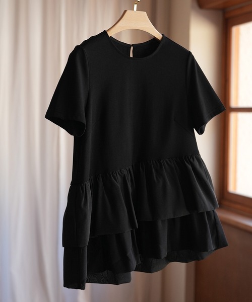 SAISON DE PAPILLON（セゾンドパピヨン）の「ティアードTシャツカットソー（Tシャツ/カットソー・レディース・ホワイト/ブラック/ラベンダー・M/L）」の20枚目の写真