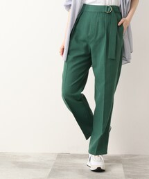 ◆麻混ベルト風タックゆるテ-パ-ドパンツ【セットアップ可】