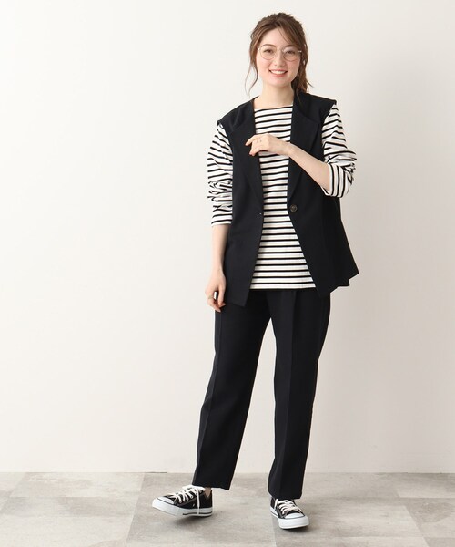 DRESKIP（ドレスキップ）の「◆麻混ベルト風タックゆるテ－パ－ドパンツ【セットアップ可】（その他パンツ・レディース・グリーン/ブラック/ナチュラル・02/04/03）」の10枚目の写真