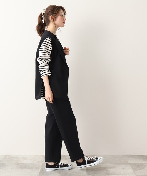 DRESKIP（ドレスキップ）の「◆麻混ベルト風タックゆるテ－パ－ドパンツ【セットアップ可】（その他パンツ・レディース・グリーン/ブラック/ナチュラル・02/04/03）」の11枚目の写真