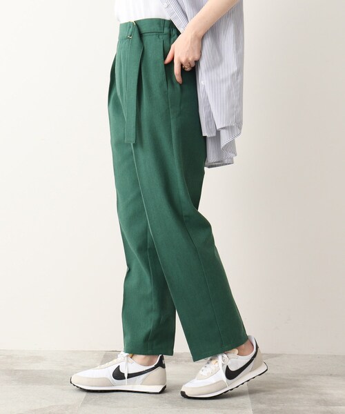 DRESKIP（ドレスキップ）の「◆麻混ベルト風タックゆるテ－パ－ドパンツ【セットアップ可】（その他パンツ・レディース・グリーン/ブラック/ナチュラル・02/04/03）」の15枚目の写真
