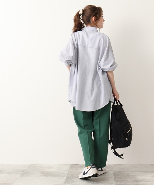 DRESKIP（ドレスキップ）の「◆麻混ベルト風タックゆるテ－パ－ドパンツ【セットアップ可】（その他パンツ・レディース・グリーン/ブラック/ナチュラル・02/04/03）」の19枚目の写真