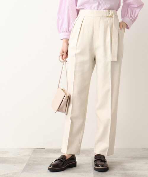 DRESKIP（ドレスキップ）の「◆麻混ベルト風タックゆるテ－パ－ドパンツ【セットアップ可】（その他パンツ・レディース・グリーン/ブラック/ナチュラル・02/04/03）」の21枚目の写真