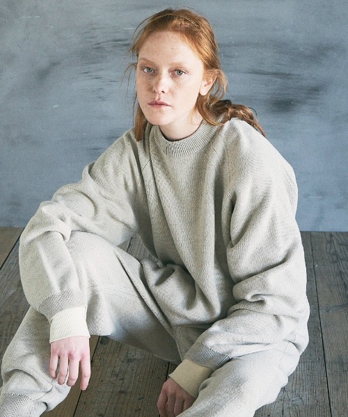 UNFIL（アンフィル）の「unfil アンフィル / silk wool honeycomb-knit mock neck sweater シルクウール ハニカムニット モックネックセーター / WWFL-UU002（ニット/セーター・メンズ・ベージュ/チャコールグレー・4/5）」の13枚目の写真