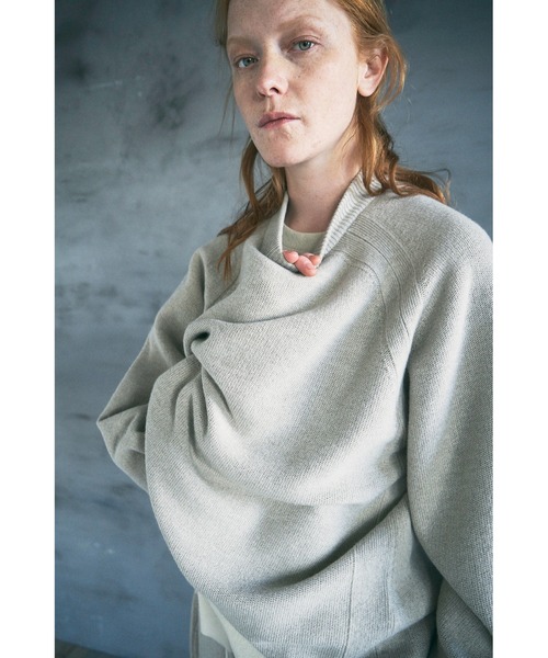 UNFIL（アンフィル）の「unfil アンフィル / silk wool honeycomb-knit mock neck sweater シルクウール ハニカムニット モックネックセーター / WWFL-UU002（ニット/セーター・メンズ・ベージュ/チャコールグレー・4/5）」の21枚目の写真