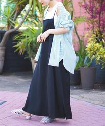 coen | マットサテンAラインキャミワンピース(ワンピース)