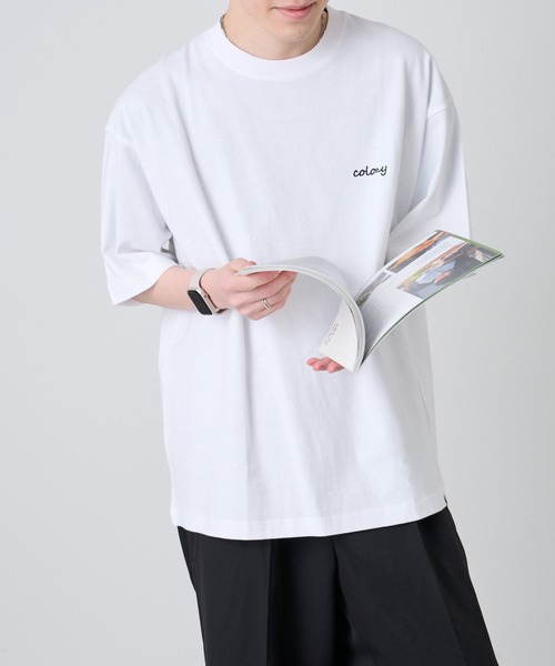 COLONY 2139(コロニートゥーワンスリーナイン)の「ワンポイント刺繍BIG T / UNISEX オーバーサイズ(Tシャツ/カットソー・メンズ・ホワイト/ブラック/オレンジ・MEDIUM/LARGE)」の4枚目の写真