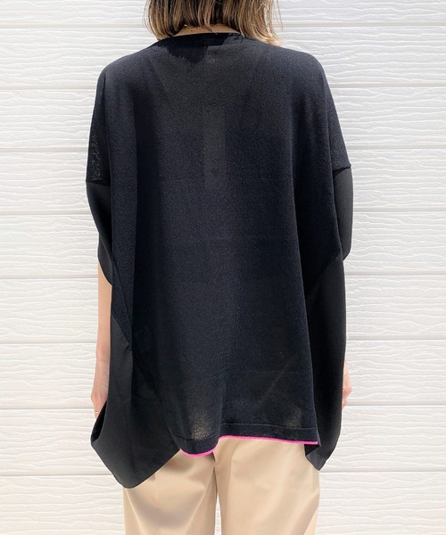 Q（キュー）の「フハクドッキングRelaxニット（ニット/セーター・レディース・ライトグレー/ブラック/ベージュ・MEDIUM）」の6枚目の写真