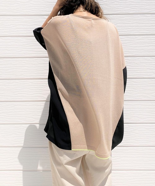 Q（キュー）の「フハクドッキングRelaxニット（ニット/セーター・レディース・ライトグレー/ブラック/ベージュ・MEDIUM）」の10枚目の写真