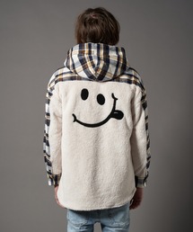 STUD MUFFIN | STUD MUFFIN/スタッドマフィン/ヘビーネルチェック/ボア サガラ刺繍 フーデッドシャツ(その他アウター)