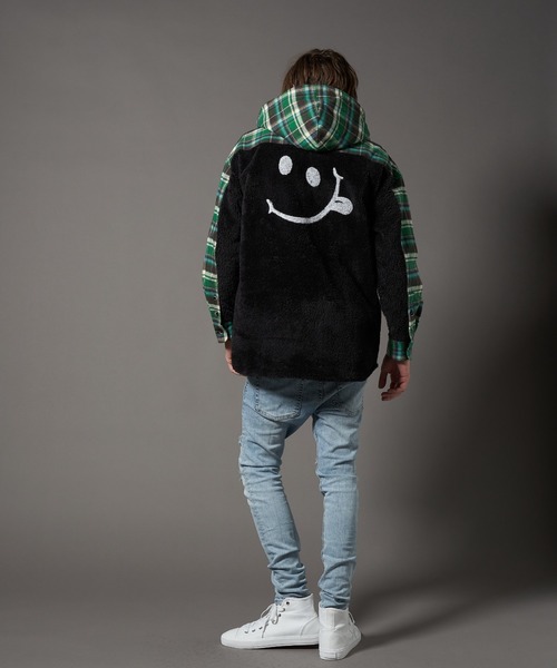 STUD MUFFIN（スタッドマフィン）の「STUD MUFFIN/スタッドマフィン/ヘビーネルチェック/ボア サガラ刺繍 フーデッドシャツ（その他アウター・メンズ・オフホワイト/グリーン・2/3）」の14枚目の写真