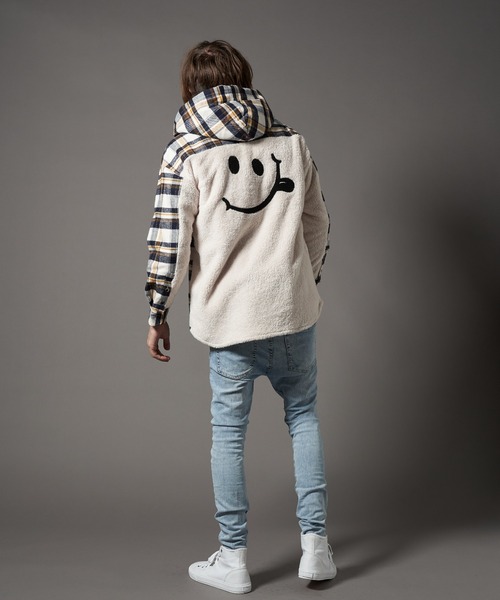 STUD MUFFIN（スタッドマフィン）の「STUD MUFFIN/スタッドマフィン/ヘビーネルチェック/ボア サガラ刺繍 フーデッドシャツ（その他アウター・メンズ・オフホワイト/グリーン・2/3）」の6枚目の写真