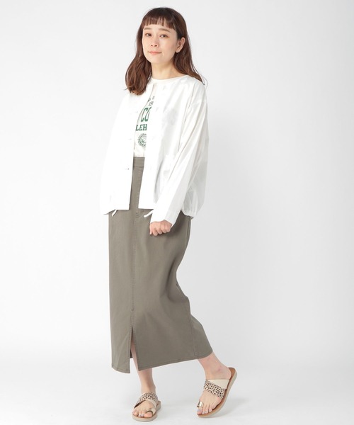 studio CLIP（スタディオクリップ）の「ノーカラーシャツブルゾン（ブルゾン・レディース・オフホワイト/ライトベージュ・FREE）」の7枚目の写真