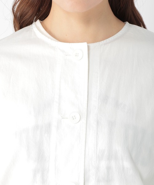 studio CLIP（スタディオクリップ）の「ノーカラーシャツブルゾン（ブルゾン・レディース・オフホワイト/ライトベージュ・FREE）」の3枚目の写真
