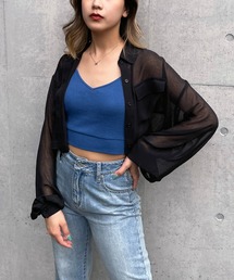 SPIRALGIRL | リンクルシアーショートシャツ(シャツ/ブラウス)