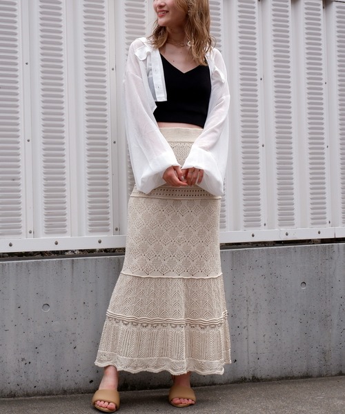 SPIRALGIRL（スパイラルガール）の「リンクルシアーショートシャツ（シャツ/ブラウス・レディース・ブラック/パープル/オフホワイト・FREE）」の4枚目の写真