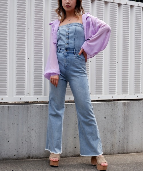 SPIRALGIRL（スパイラルガール）の「リンクルシアーショートシャツ（シャツ/ブラウス・レディース・ブラック/パープル/オフホワイト・FREE）」の8枚目の写真