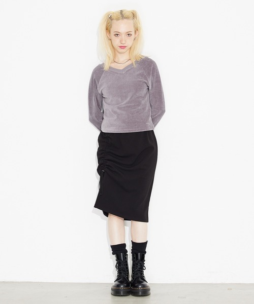 X-girl(エックスガール)の「RIB COMPACT TOP(Tシャツ/カットソー・レディース・ブラック/ブラウン/グレー・S/M)」の9枚目の写真