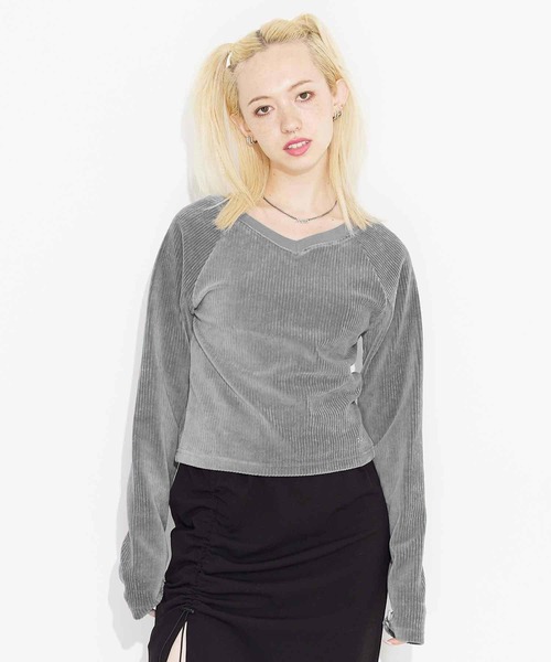 X-girl(エックスガール)の「RIB COMPACT TOP(Tシャツ/カットソー・レディース・ブラック/ブラウン/グレー・S/M)」の18枚目の写真