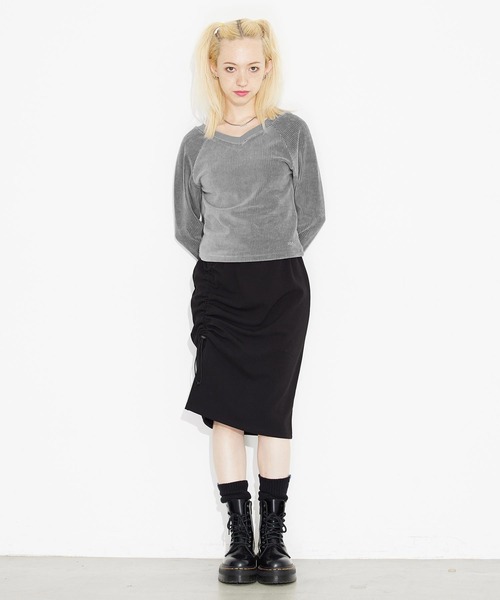 X-girl(エックスガール)の「RIB COMPACT TOP(Tシャツ/カットソー・レディース・ブラック/ブラウン/グレー・S/M)」の21枚目の写真