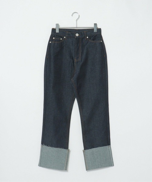 notch.(ノッチ)の「11OZ生デニムロールアップパンツ(デニムパンツ・レディース・ブラック/ネイビー・M)」の10枚目の写真