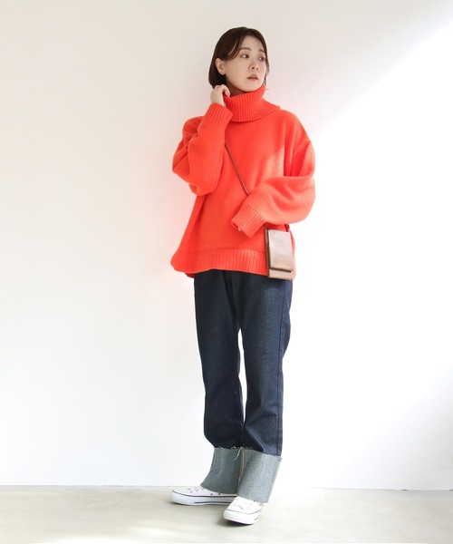 ★超 美品★HERENCIA ヘレンチア デニム ロールアップ パンツ 38 marai ロールアップ デニム レディース パンツ ジーンズ デニム