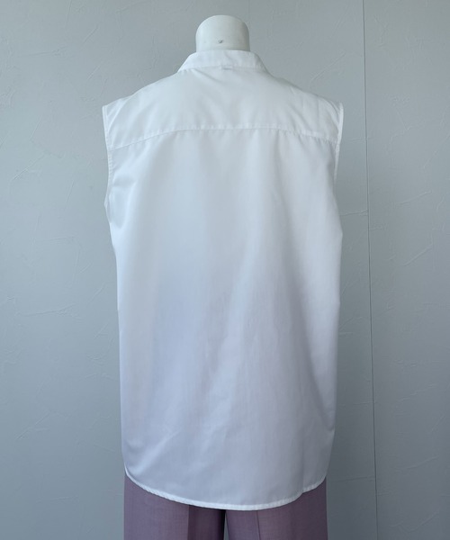 ReNorm（リノーム）の「ピンタックノースリーブブラウス（シャツ/ブラウス・レディース・ホワイト/サックスブルー/ラベンダー・フリー）」の4枚目の写真