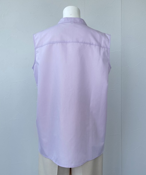ReNorm（リノーム）の「ピンタックノースリーブブラウス（シャツ/ブラウス・レディース・ホワイト/サックスブルー/ラベンダー・フリー）」の5枚目の写真