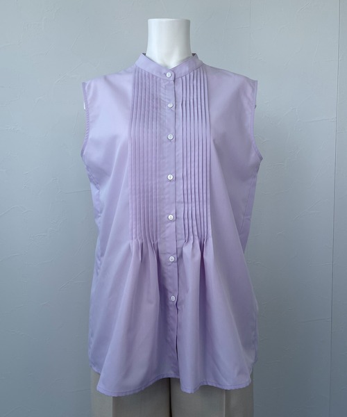ReNorm（リノーム）の「ピンタックノースリーブブラウス（シャツ/ブラウス・レディース・ホワイト/サックスブルー/ラベンダー・フリー）」の14枚目の写真