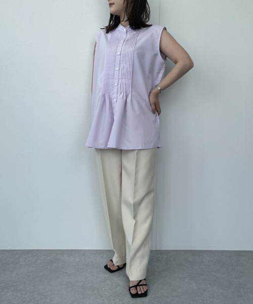 ReNorm（リノーム）の「ピンタックノースリーブブラウス（シャツ/ブラウス・レディース・ホワイト/サックスブルー/ラベンダー・フリー）」の16枚目の写真