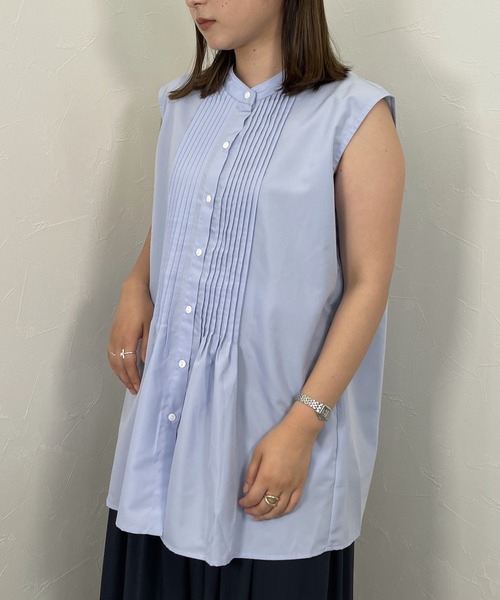 ReNorm（リノーム）の「ピンタックノースリーブブラウス（シャツ/ブラウス・レディース・ホワイト/サックスブルー/ラベンダー・フリー）」の20枚目の写真