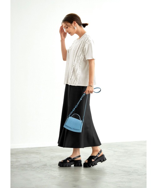 STYLE DELI(スタイルデリ)の「フリルライン半袖カットソートップス(Tシャツ/カットソー・レディース・ピンク/グリーン/アイボリー・FREE)」の15枚目の写真