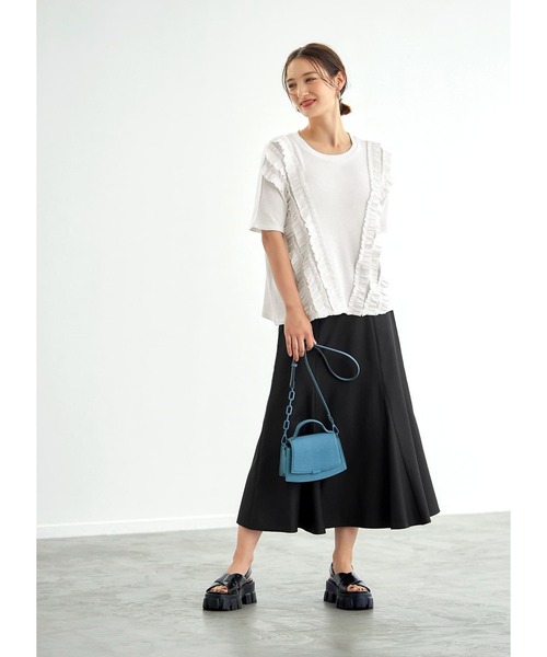 STYLE DELI(スタイルデリ)の「フリルライン半袖カットソートップス(Tシャツ/カットソー・レディース・ピンク/グリーン/アイボリー・FREE)」の16枚目の写真