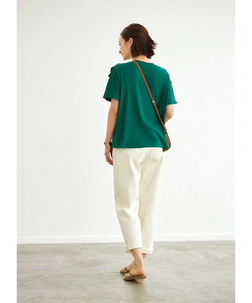 STYLE DELI(スタイルデリ)の「フリルライン半袖カットソートップス(Tシャツ/カットソー・レディース・ピンク/グリーン/アイボリー・FREE)」の20枚目の写真