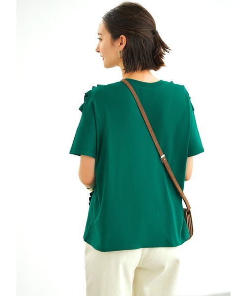 STYLE DELI(スタイルデリ)の「フリルライン半袖カットソートップス(Tシャツ/カットソー・レディース・ピンク/グリーン/アイボリー・FREE)」の21枚目の写真