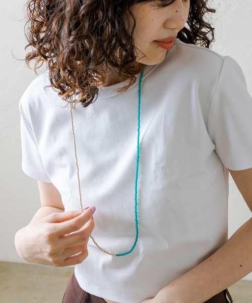 mystic（ミスティック）の「[otonamystic] ビーズMIXネックレス（ネックレス・レディース・シルバー/ブラウン・ONE SIZE）」の4枚目の写真