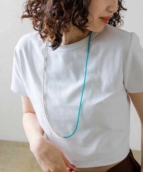 mystic（ミスティック）の「[otonamystic] ビーズMIXネックレス（ネックレス・レディース・シルバー/ブラウン・ONE SIZE）」の5枚目の写真