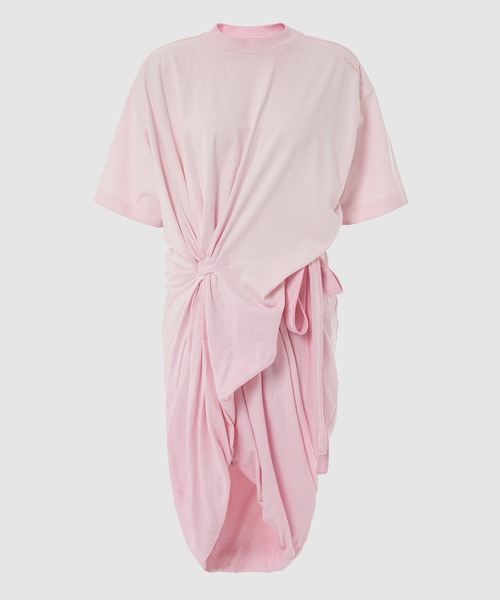 Y/Project(ワイプロジェクト)の「TWISTED T-SHIRT MINI DRESS(Tシャツ/カットソー・レディース・ピンク/ダークグレー・34/36)」の2枚目の写真
