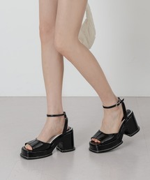 FOLLOWIN | ペイントオープントゥストラップサンダルヒール(サンダル)