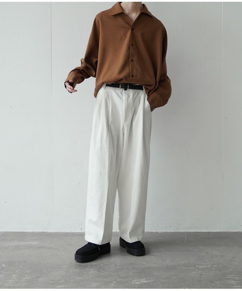 CASPER JOHN（キャスパージョン）の「Tapered wide denim pants/テーパードワイドデニムパンツ（デニムパンツ・メンズ・ホワイト/ネイビー・SMALL/MEDIUM/LARGE）」の6枚目の写真